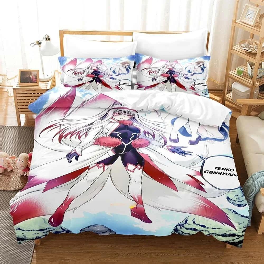 Comfortable Anime Print Duvet Cover Set With Duvet Cover And Pillowcases Single Twin Full Queen King Sizes For Adults And Kids
