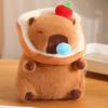 Capybara Plush Huggable Toy With Unique Food Designs And Soft Short Plush Fabric