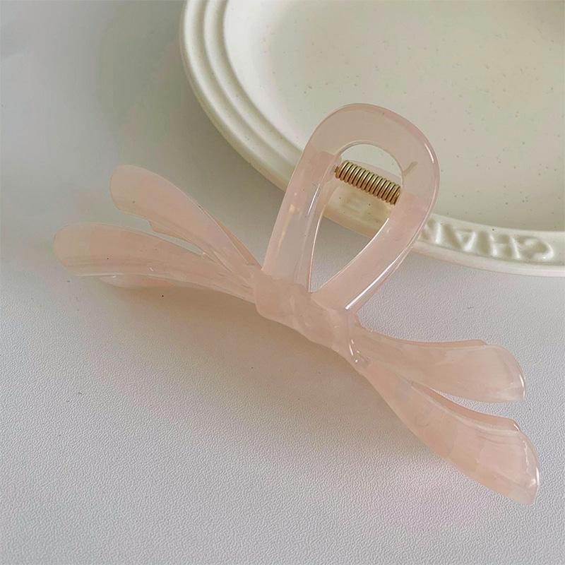 Sweet Jelly Color Large Irregular Ribbon Bow Hair Clip Claw French Style Shark Ponytail Clip Hairpin Hair Accessories Headwear