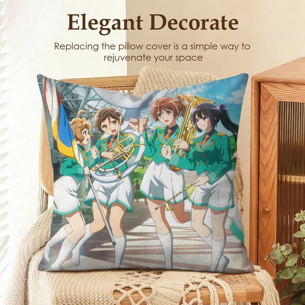 HHibike EEuphoniumS Cushion Cover Natural Linen Organic Fabric DoubleSided Printing Sofa Home Decor Gift Pillow Case