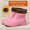Men's And Women's Fashionable Anti Slip Waterproof Warm And Fleece Short Rain Boots Rubber Shoes
