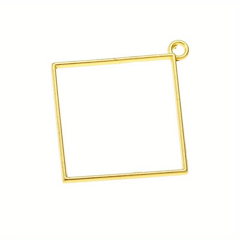 Model Diamond Shaped Hollow Box Handmade Pendant Keychain Accessory DIY 10pcs