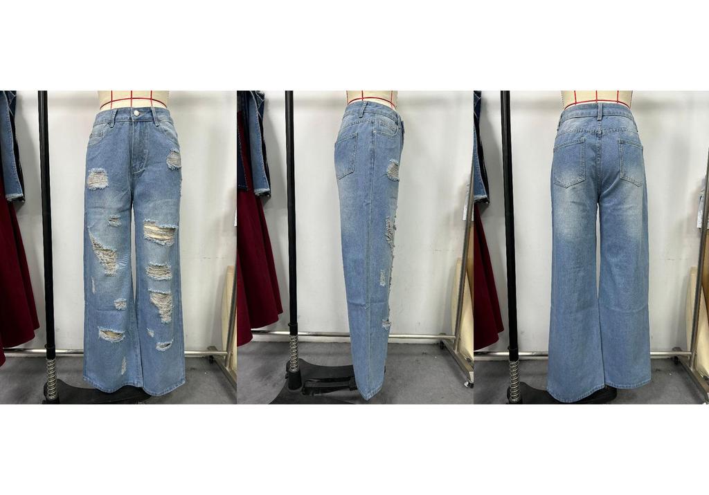 2026 European Trend Ripped Straight-Leg Denim Jeans for Women