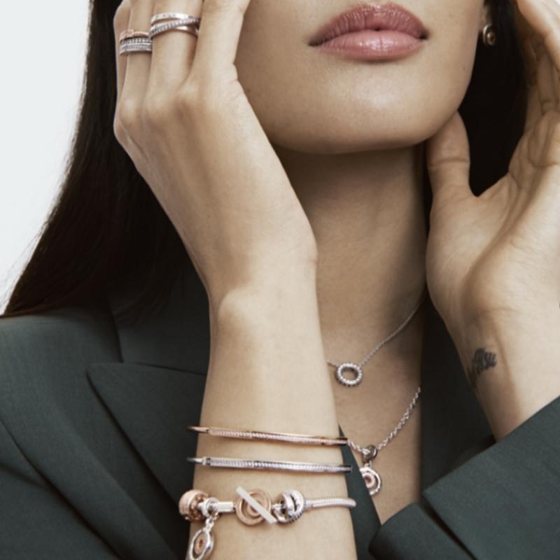 PanDora SIlver SIgnature I D Pav  Bangle 592313c01