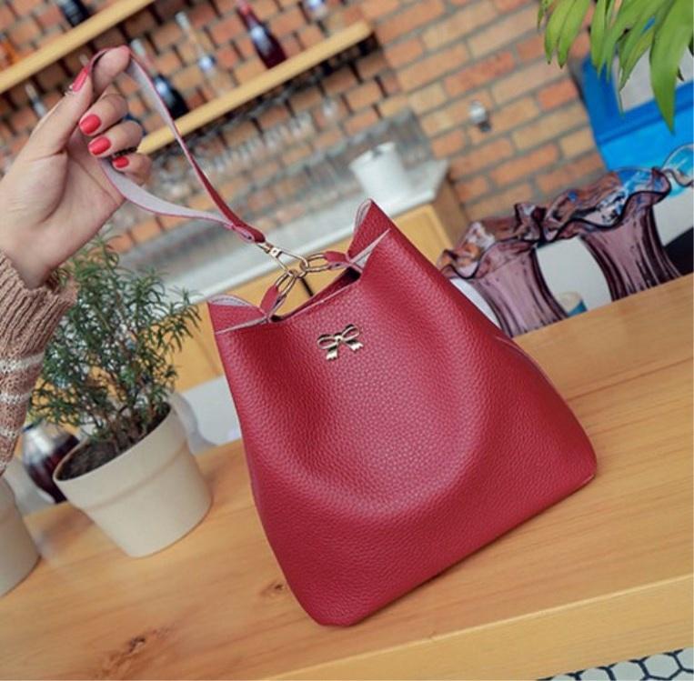Premium Quality New Fashion Bucket Bag For Women In Elegant Pure Color Design