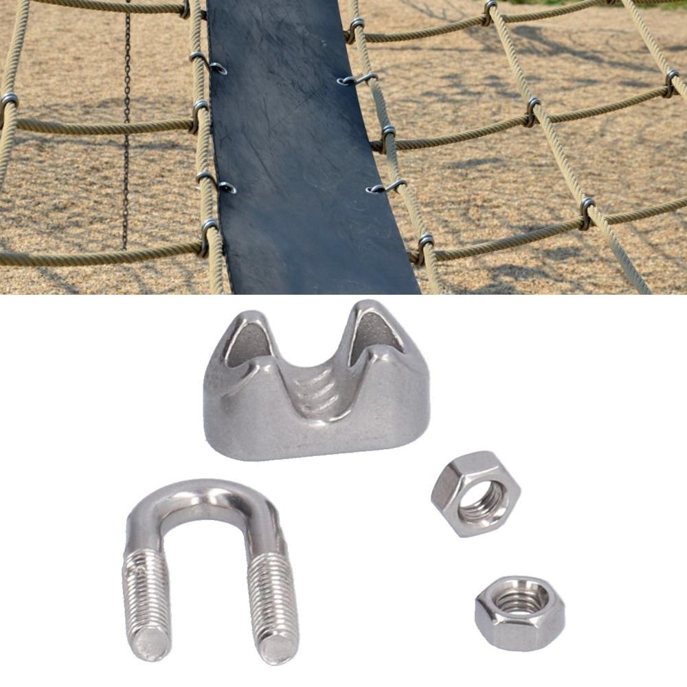 20Pcs 304 Stainless Steel Wire Rope Clamp 1/16 Inch U Bolt Saddle Clamp  Hardware Rigging