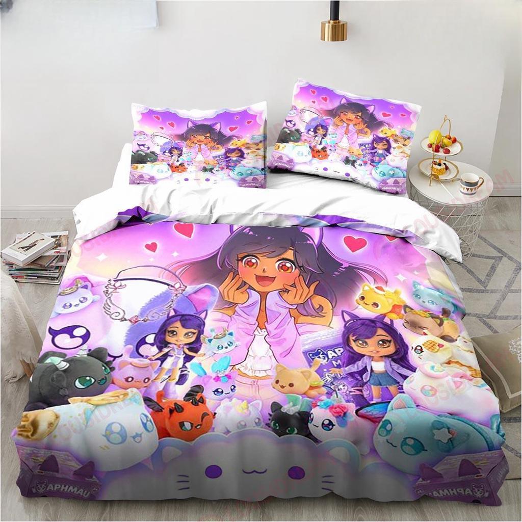 New Cartoon Game Cute Aphmau With Wings Bedding Set Sheet King Twin Double Child Bedding Set Mircofiber Or Polyester Duvet Cover