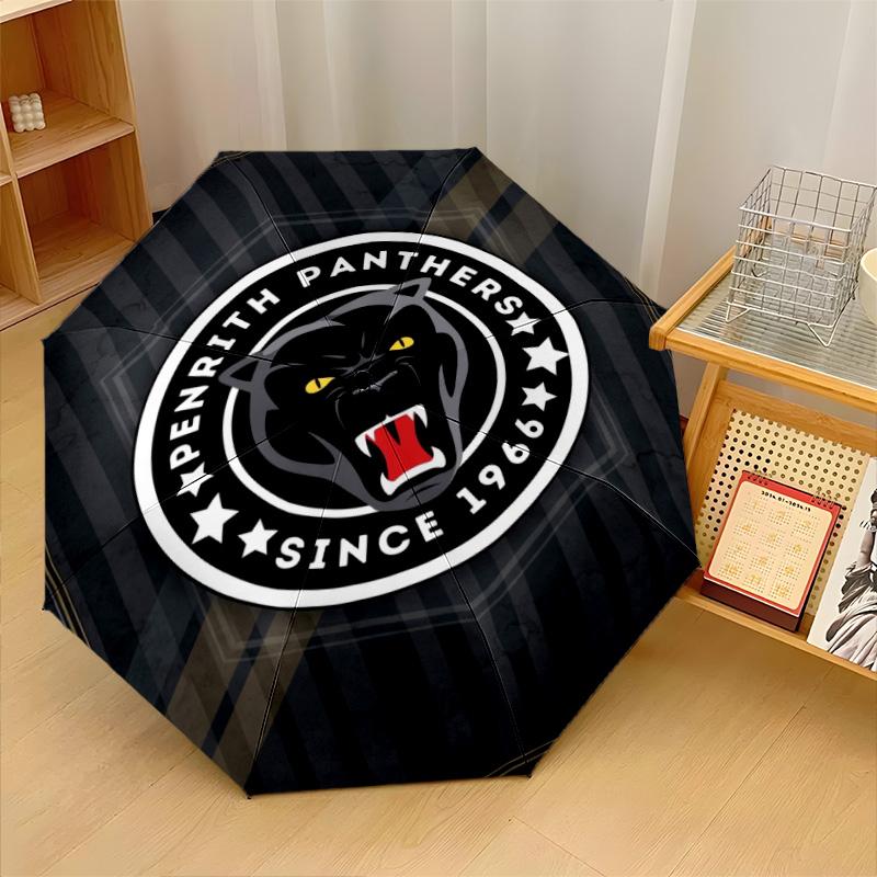 Penrith Panthers Print Auto 8?Ribs Folding Umbrella Wind Resistant Lightweight Automatic Umbrella For Daily Travel