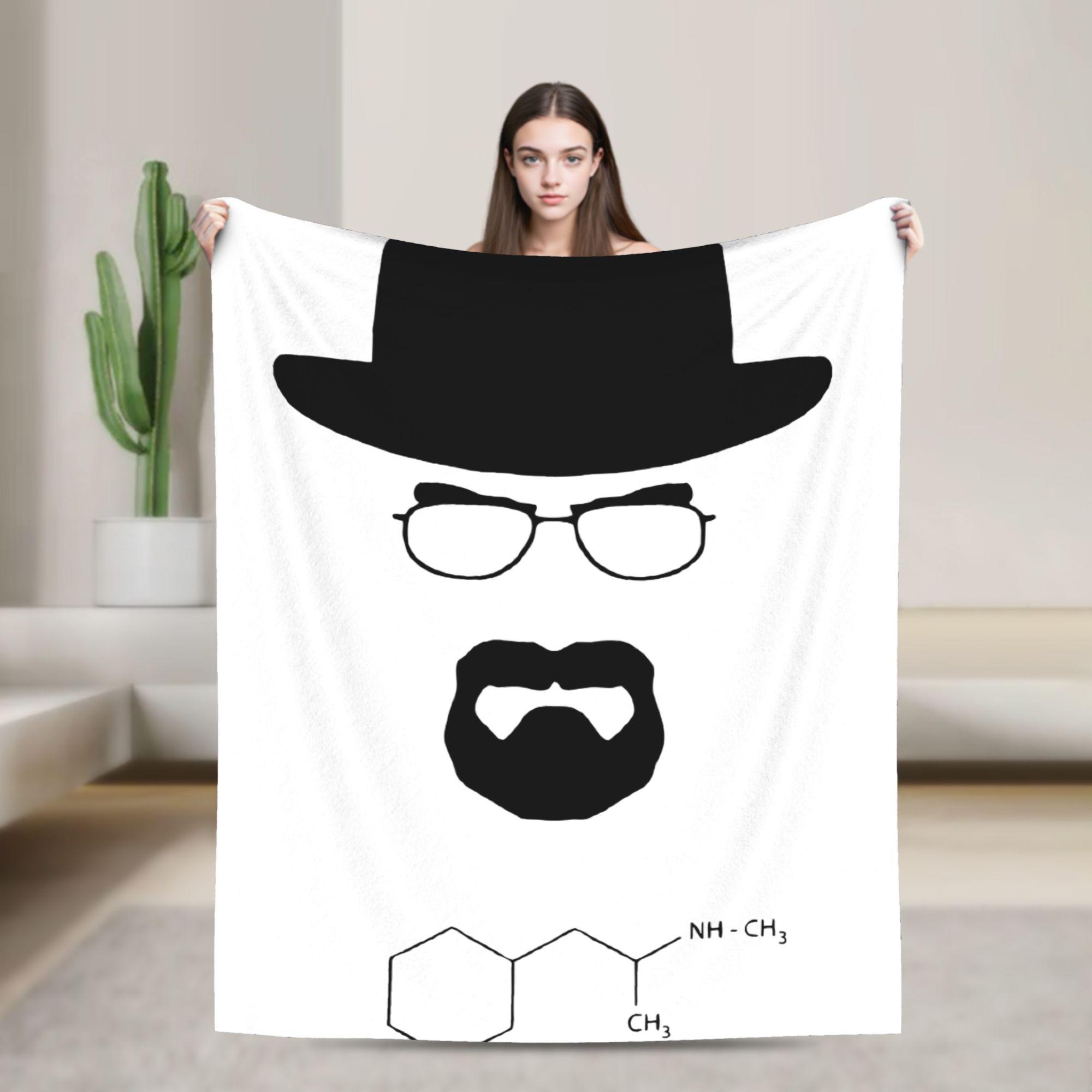 

Walter White I AM THE DANGER Knitted Blanket Velvet Breaking Bad Super Warm Throw Blanket for Car Sofa Couch Bedroom Quilt 75x90cm