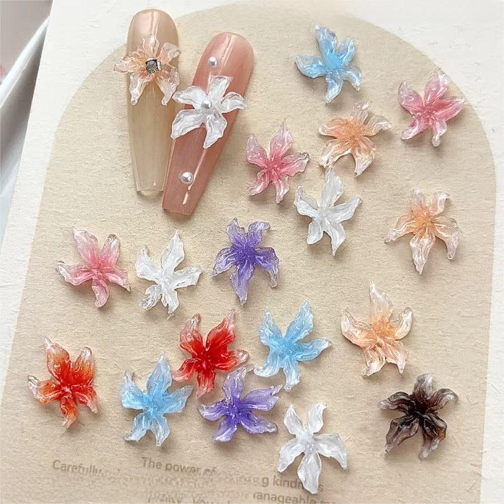 30PCS Cute Soft 3D Flowers Nail Art Charms Acrylic Sticker Lily Flower Nail Art Decorations Manicure Decor Nail Art Enthusiasts