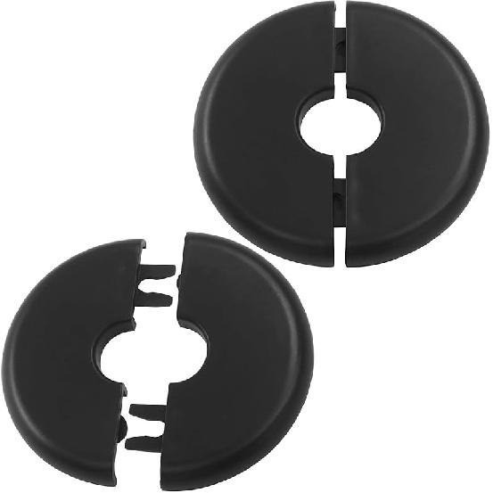 2-Pack 18mm Wall Split Flange - White Plastic Self-Adhesive Pipe Cover, Buckle Design Plumbing Cover for Faucet, Kitchen & Toilet