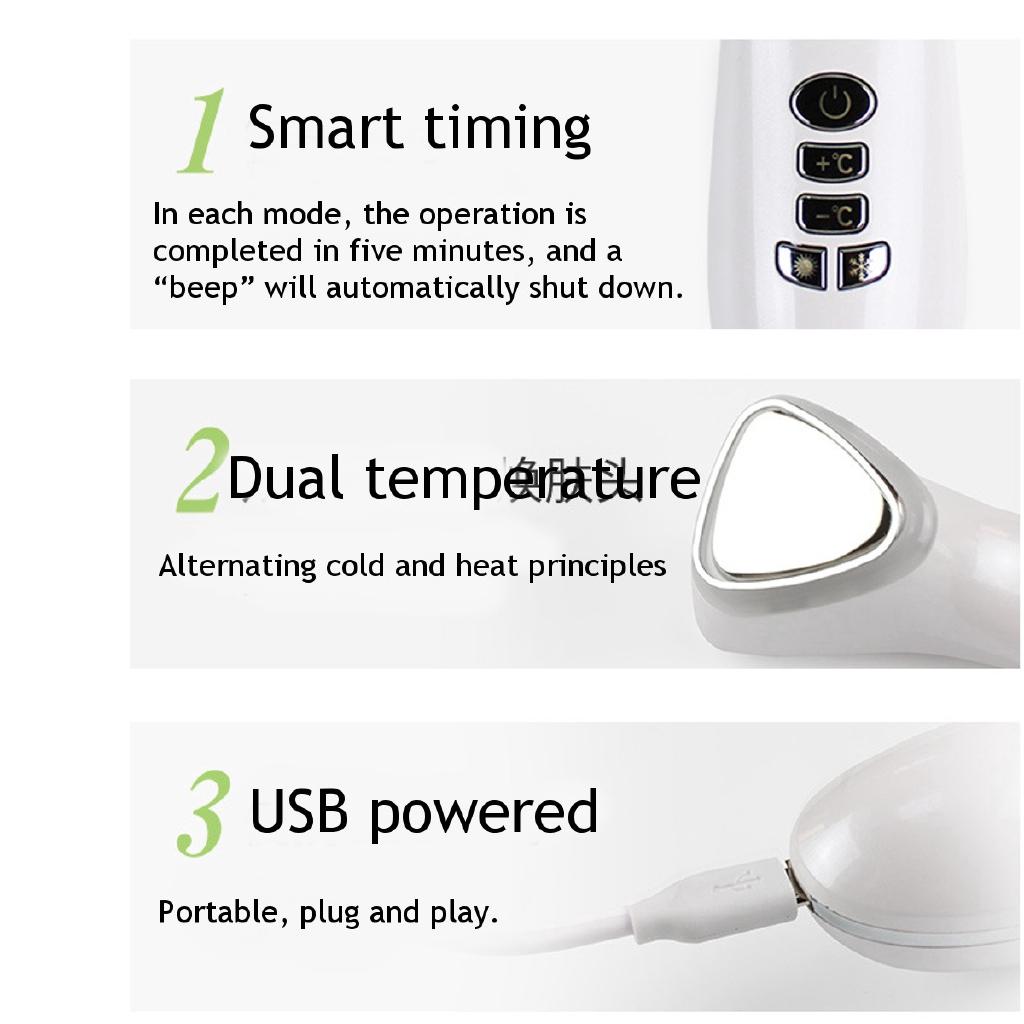 1000mAh Multifunction LED Hot Cold Hammer Ultrasonic Cryotherapy Facial Lifting Vibration Massager Face Body Spa Ion Beauty Instrument