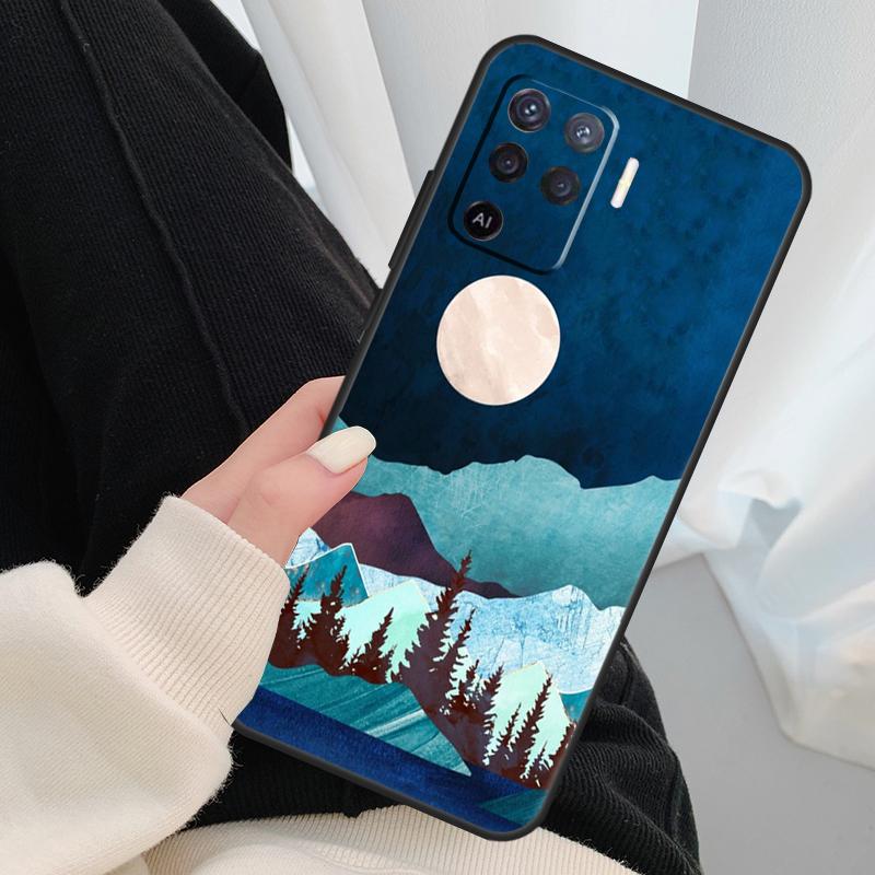 Star Lake Mountain Case For Oppo A54 A74 A94 A18 A57 A17 A77 A38 A58 A78 A98 A80 A60 A40 A96 A76 A16 A15 A5 Pro