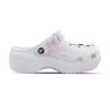 Crocs Classic Platform Clog EVA Pin Trendy Shoes Gradient Crafted Classic Cloud Dok Girly Cute Hole Shoes Women's White