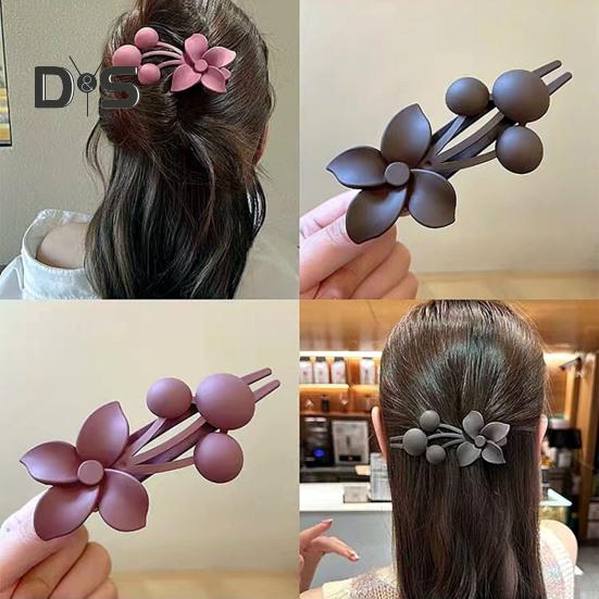 Frosted Texture Hair Claw Flower Decor Thick Thin Hair Clip Non-slip Matte Finish Large Back Head Hair Claw Hair Accessories