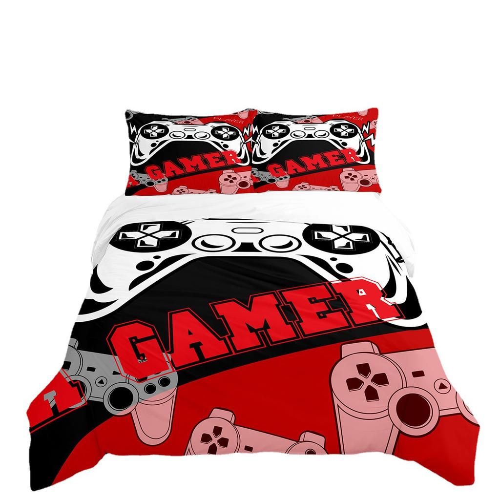 Three-Piece Quilt Cover Gamepad Kit 3D Digital Printing Bedding Sheets