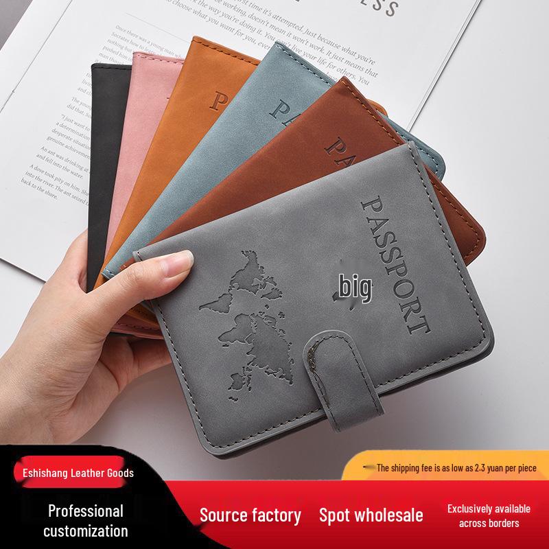 PU Leather Passport Holder with Magnetic Snap Closure, RFID Protection, and Anti-Theft Features – Durable Multifunctional Document Wallet