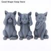 Set Minimalist Cat Sculpture With Three Not Cat Wisdom Ornament Covered Ears Mouth Eyes Creative Home Desk Decor For Cat Lovers