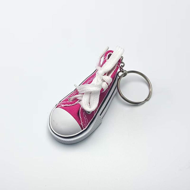 Mini Canvas Shoe Keychain: Fashionable Pendant & Motorcycle Kickstand
