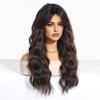 BLONDE UNICORN Synthetic Wig PDark Brown Curly Wavy Wigs with Bangs Cosplay Party UseHeat Resistant Fiber for Women Girl