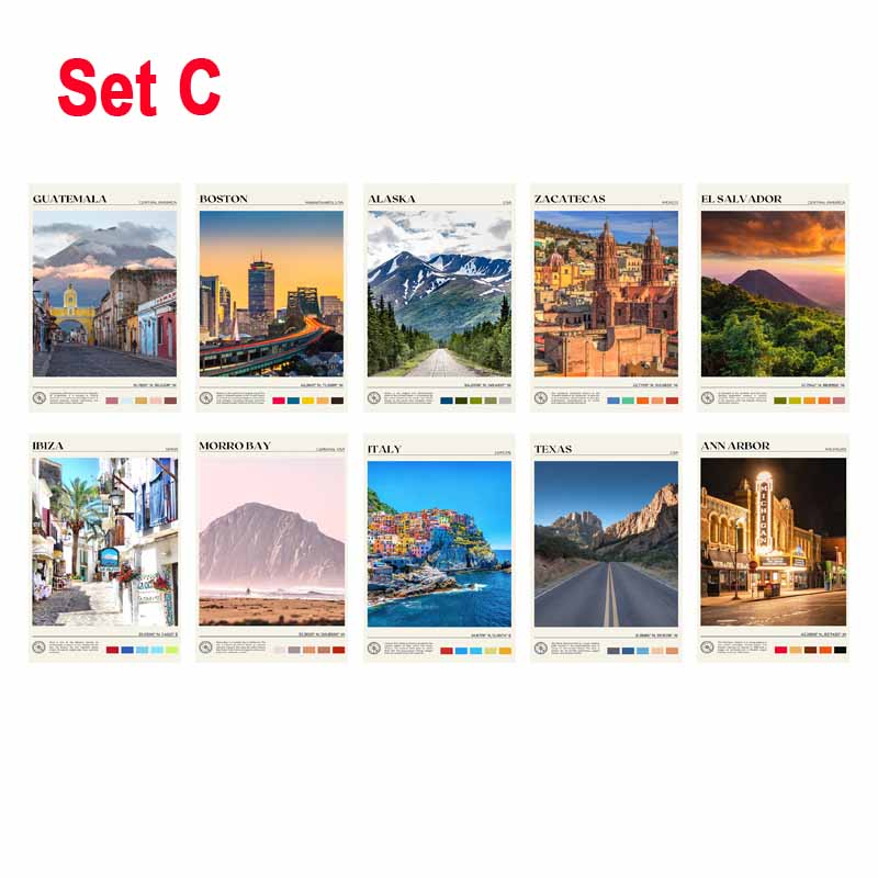 10/30 stk Byfotografi Veggcollage-sett Landskap Postkort Romdekor Estetisk Soverom Hjemmedekorasjon Kunst for Tenåringsjenter