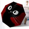 1pc Black Cat Automatic Open/close Umbrella, 8-Rib Sturdy Structure, Auto Folding/Opening, Portable Travel Umbrella for Women, C44