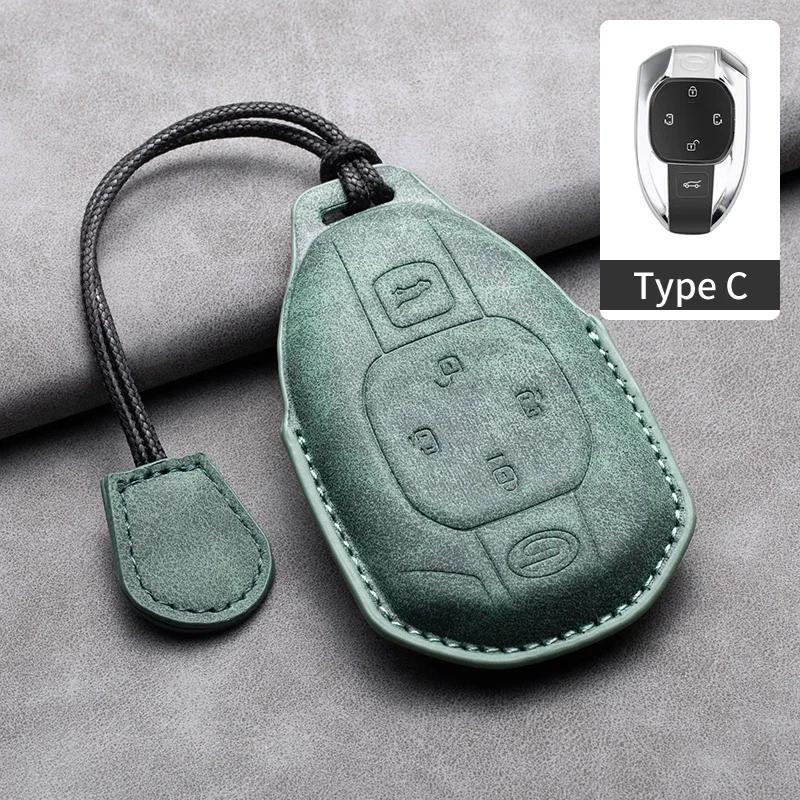 Leather Car Remote Key Case Cover for GAC Trumpchi GS4 GM8 GA3 GA6 SGS7 GA4 GS5 GS3 Legend GS8 Keychain Accessories