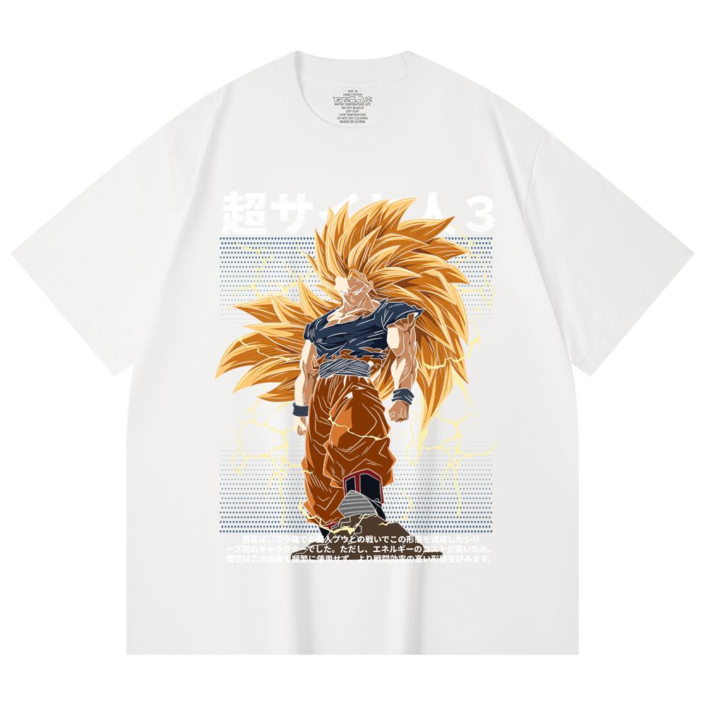 230 Gsm 100% Cotton Dragon Ball V59 Goku SSJ3 Print Unisex Heavy Cotton T Shirt