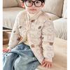 Boy's Warm Cotton-padded Clothes Foreign Style Winter Baby Boy Thickened Short Cotton-padded V-neck Jacket Children's Autumn Cute Cartoon Print Coats