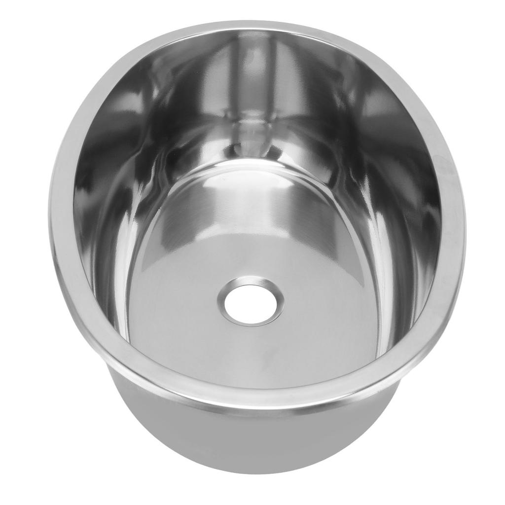 393x273mm Marine Boat Oval Sink with 40mm Drain Hole Stainless Steel Brushed for RV Yacht Motorhome