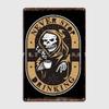Never Stop Drinking Coffee Poster Metal Plaque Cinema Kitchen Mural Funny Wall Decor Tin Sign Posters
