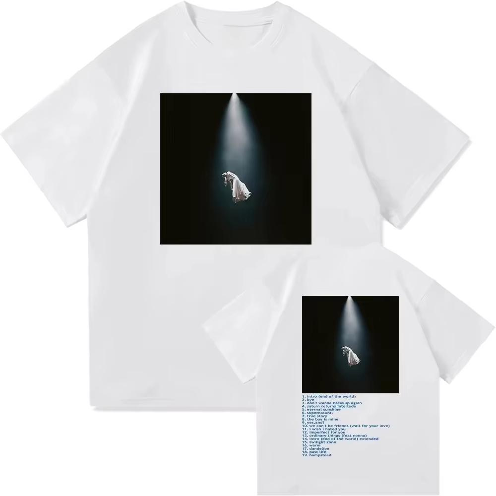 2025 Summer Leisure Fashion Style Loose Mens Cotton Shirt Ariana Grande Bright Future Tshirt New Album Clothing Gift for Fans