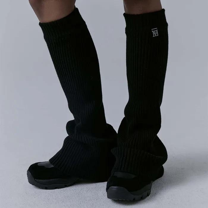 Wide Knit Leg Warmer [ Black ]
