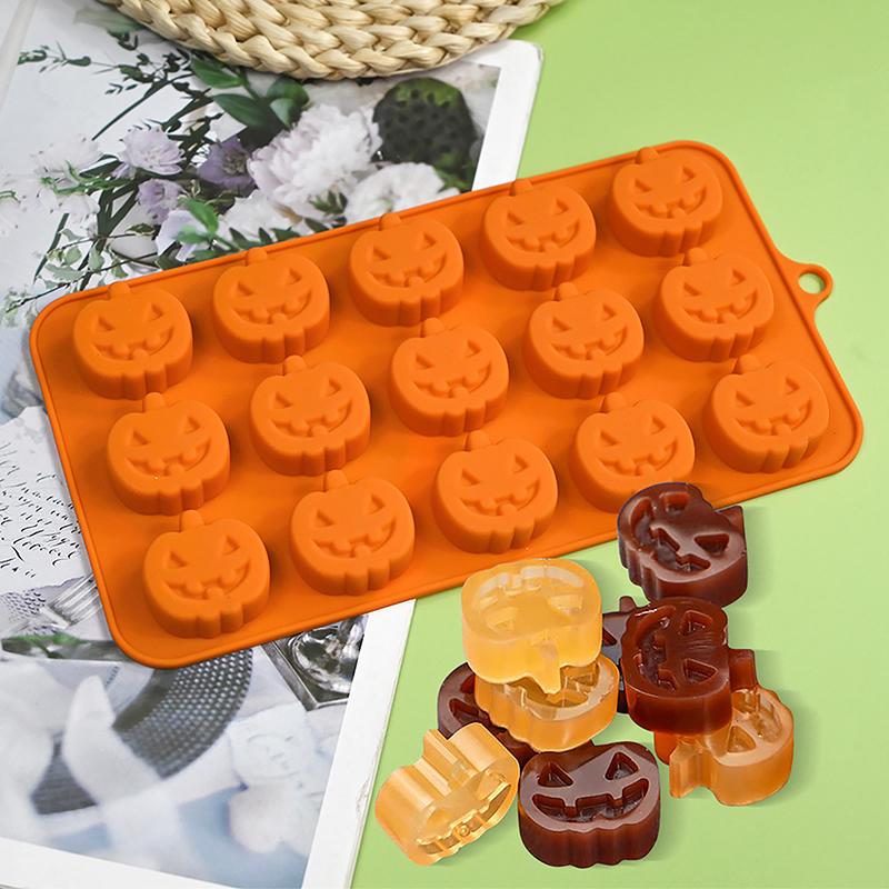 2 szt. Halloweenowa forma silikonowa w kształcie dyni, forma do czekolady, ciasteczek, cukierków, narzędzia do pieczenia DIY na imprezę Halloweenową, dekoracja tortu, forma do lodu
