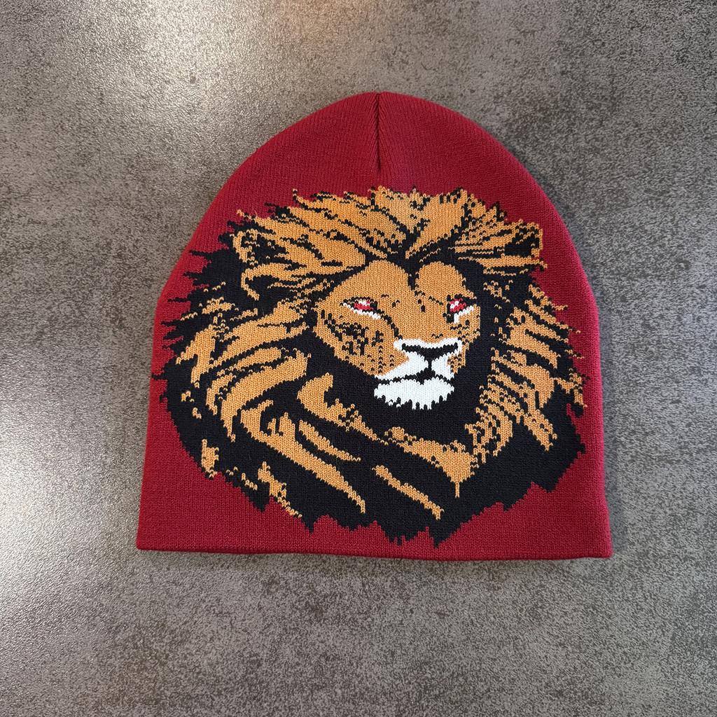 

Lion Knitted Hat For Women And Men Warm Winter Accessories Gift Idea WineRed