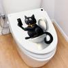 Cute Cartoon Cat PVC Toilet Sticker Self-Adhesive Removable for Bathroom Wall Decor