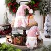 Festive Holiday Glittered Standing Figure Friendly Fabric Design Christmas Decors Ideal For Tabletop Decorations
