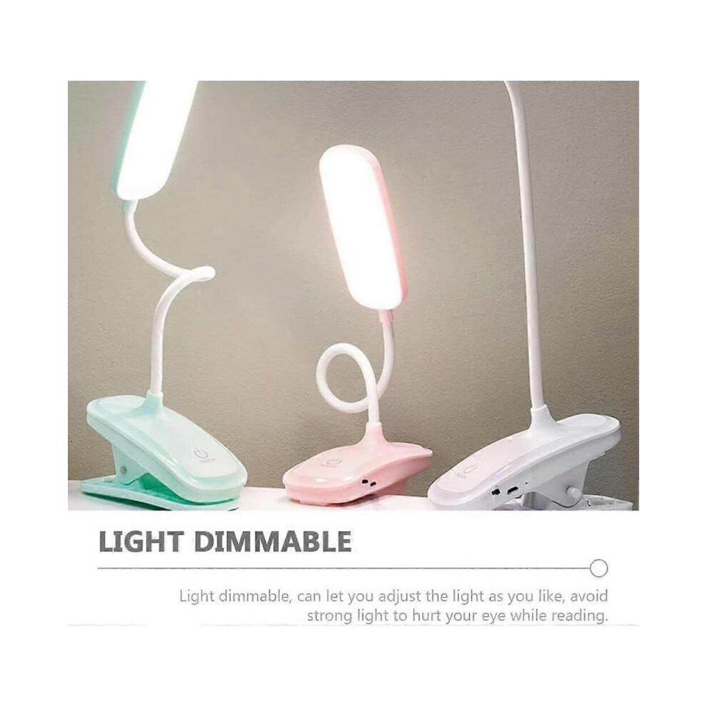 2pcs Book Light Desk Lamps for Home Study Aesthetic, Kids Clip-On Rechargeable LED Lamps, Adjustable Brightness