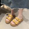 Fashion New Women Slippers Fashion Retro Sandals Outer Hollow Buckle Roman Slippers Anti-slip 2025 Breathable Women Shoes Slides Women