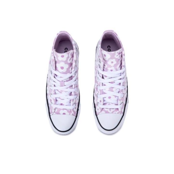 Converse Chuck Taylor All Star Round Toe Comfortable Durable Breathable High Top Canvas Shoes Kids Sneakers Purple A08118C