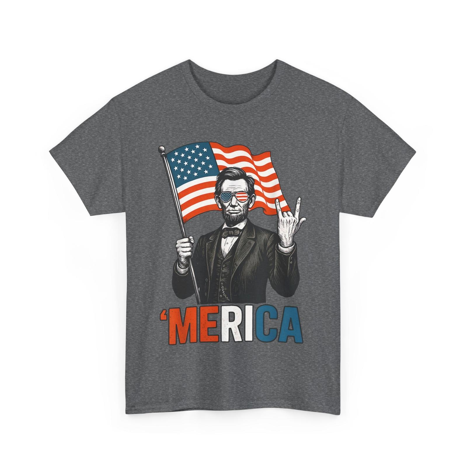 4th of July Shirt, Merica Lincoln American Flag Independence Day Patriotic Shirt XXXXL