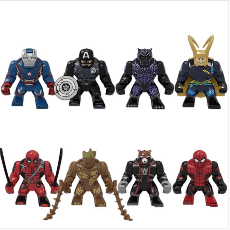 Marvel Superheroes Iron Man Loki Groot Building Blocks Big Figures Toys Diy Kit