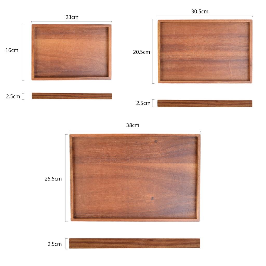 Wooden Food Serving Trays Rectangular Shape Wooden Trays for Crafts Kitchen Food Dish for Snacks Mini Bars Chocolate