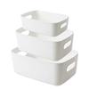 White Plastic Storage Box Organizer Multi-purpose Desktop Storage Bin For Home Bathroom Office Portable Plastic Organizer