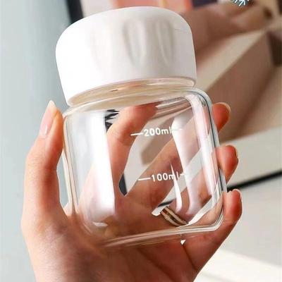 Zhenqi Przenośny Szklany Kubek 300ml z Pokrywką