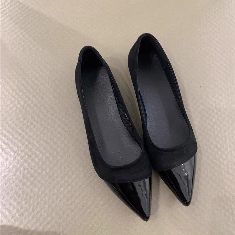 Gentle fairy single shoes temperament elegant suede with skirt pointed inner height-increasing shoes