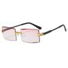 New Rimless Sunglasses Rectangle Fashion Popular Women Men Shades Small Square Sun Glasses for Female Male Traveling Oculos