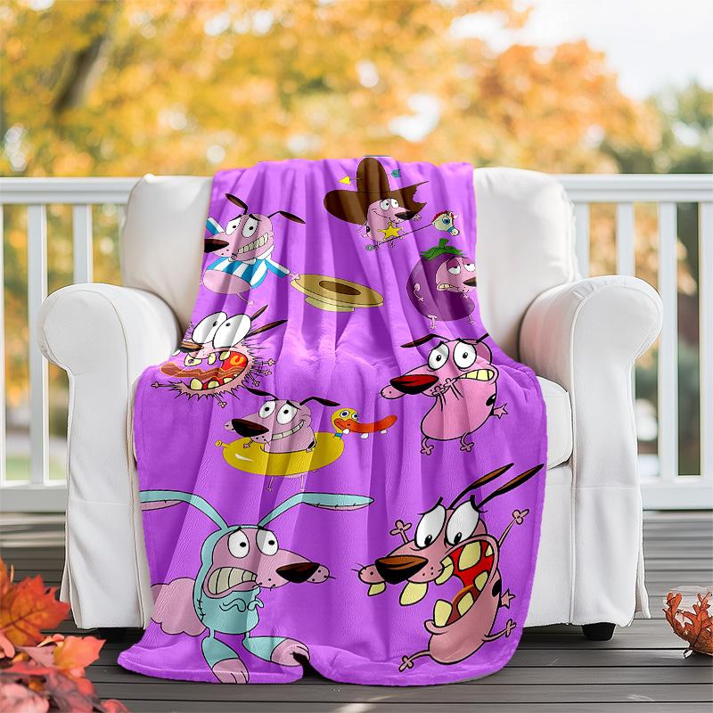 Courage the Cowardly Dog2 printed throw blanket—lightweight,soft,warm;versatile blanket for all seasons—perfect as &air-conditioning throw,nap blanket