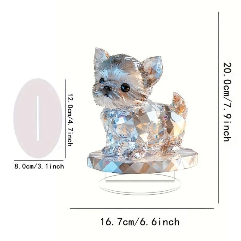 Animal Statues Decorative Ornament for Living Room,Home,Office Decors Acrylic Dog Figurines Tabletop Centerpieces