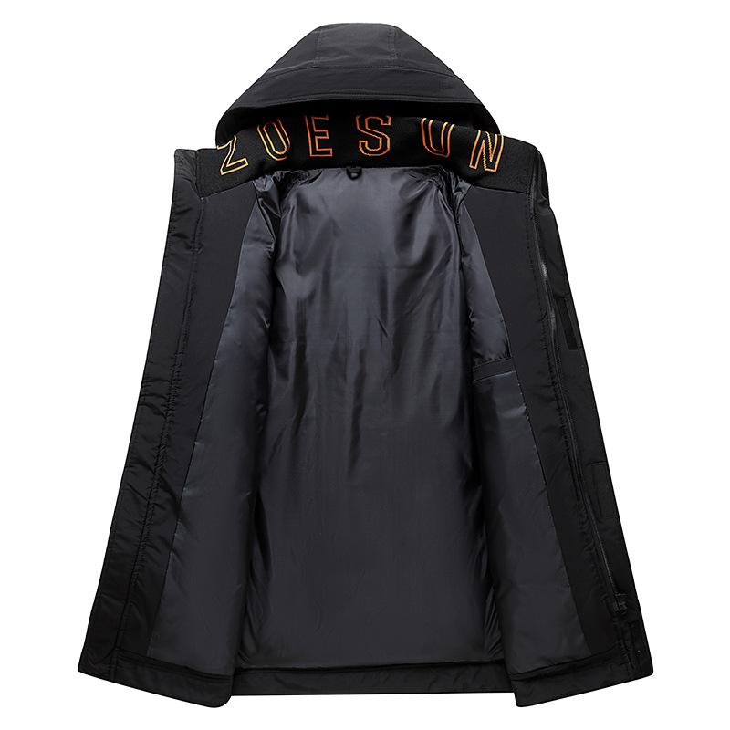 Новая осенне-зимняя мужская толстая куртка на белом утином пуху для мужчин и женщин — фото 4